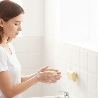 Porte savon mural porte-savon suspendu amovible pour salle de bain et douche, à ventouse