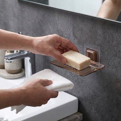 Porte savons pour douche, marron, nettoyage rapide des résidus de savon