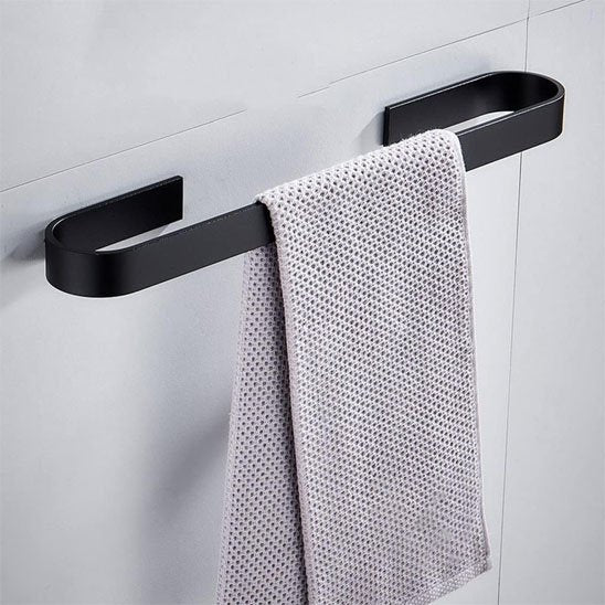 porte serviette pour salle de bain noir fixation murale 