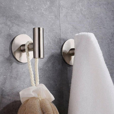 porte serviette salle de bain adhésif rond , Crochet mural chrome 