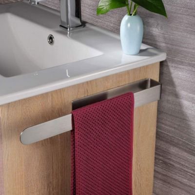 Porte serviette salle de bain auto-adhésif Style simple et moderne grand chrome tige unique :