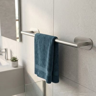 Porte serviette salle de bain chrome Acier inoxydable Auto-adhésif longue 