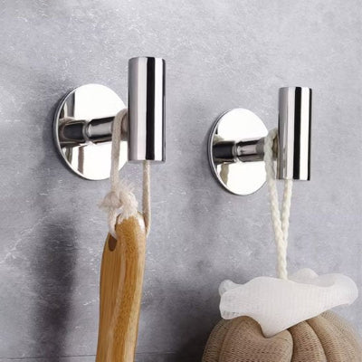 porte serviette salle de bain , chrome, Crochet mural, support adhésif rond 