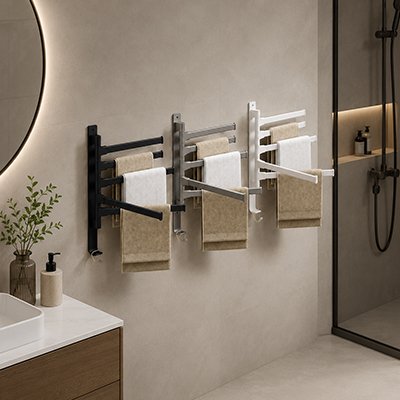 Porte serviette salle de bain mural à plusieurs branches 