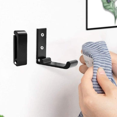 porte serviette salle de bain  noir pliable Crochet mural vissé