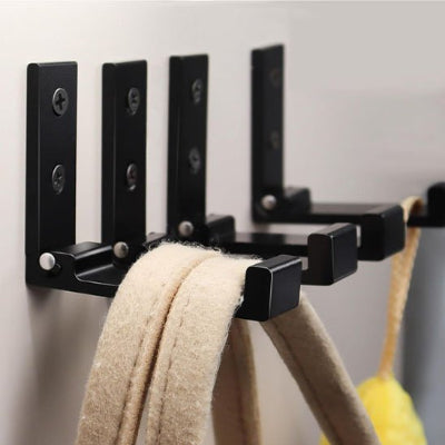 porte serviette salle de bain pliable noir Crochet mural