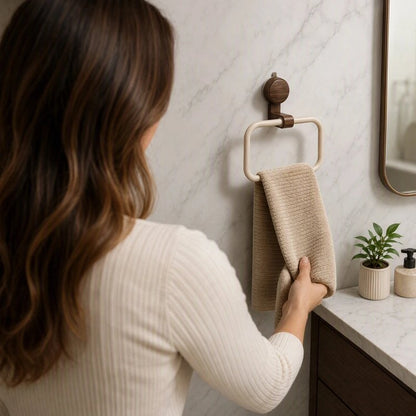Porte serviette sans perçage rectangle beige élégant