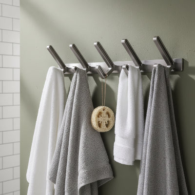 porte serviettes salle de bain  4 Patères grises  