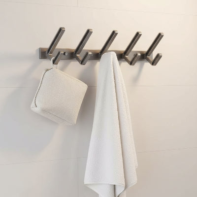porte serviettes salle de bain 5 Patères grises