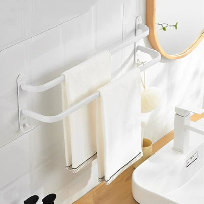 porte serviettes salle de bain  deux niveaux moyen format blanc robuste