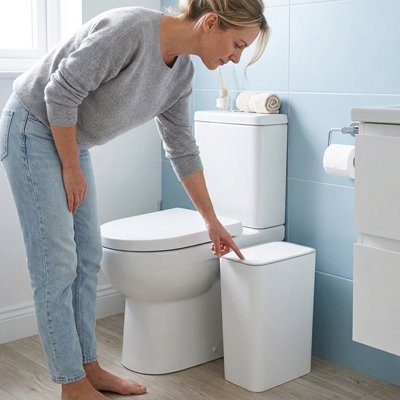 poubelle de salle de bain plastique petite poubelle blanche avec couvercle supérieur à pression pour toilettes