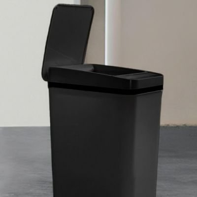 Poubelle salle de bain originale, noire avec capteur 
