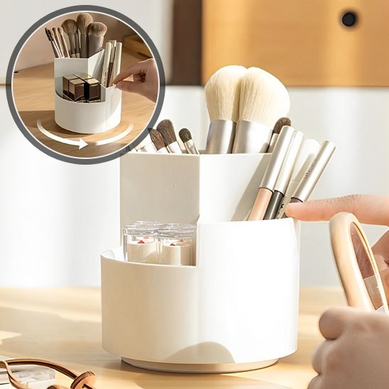rangement à maquillage blanc, Organisateur rotatif 