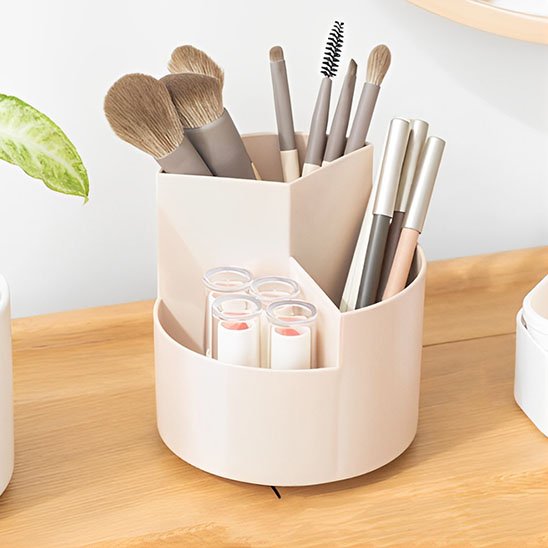  rangement à maquillage Organisateur à compartiments blanc