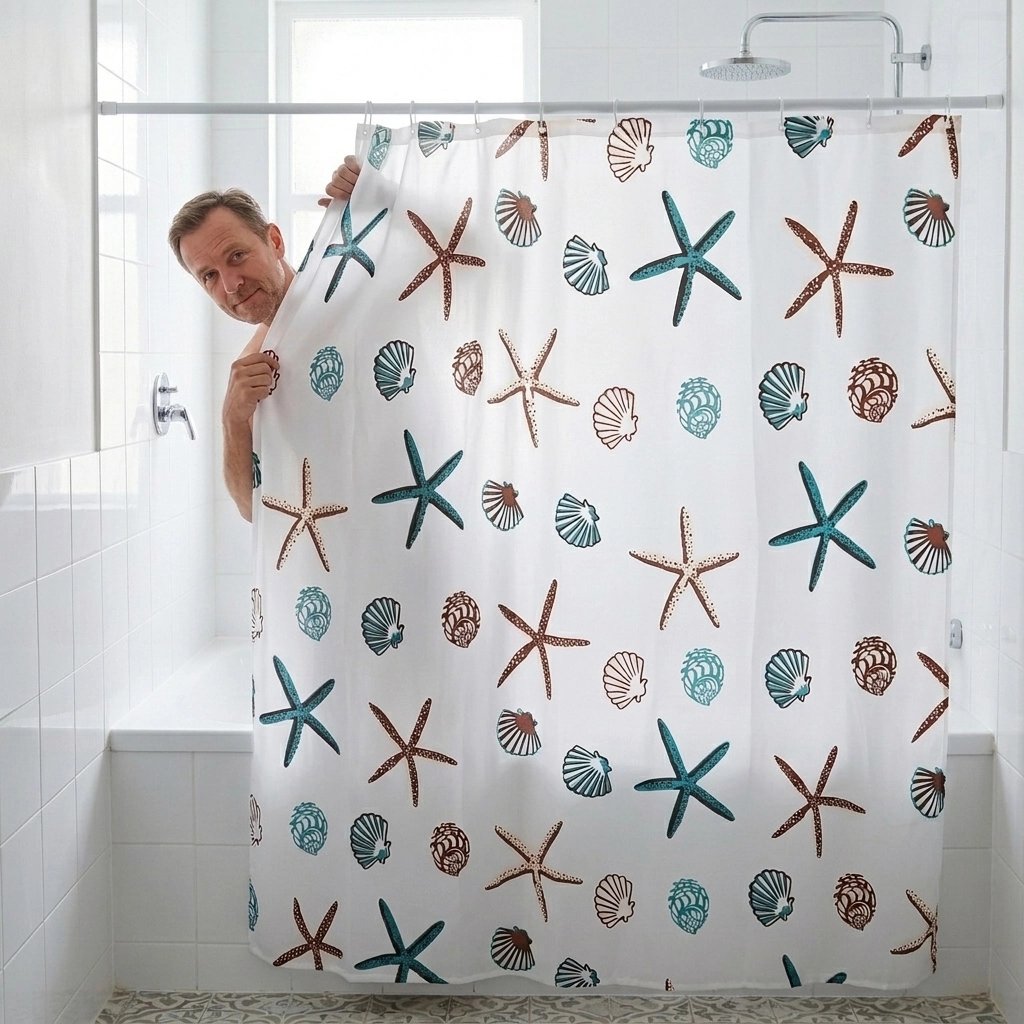 Rideau douche originale solide lavable facilement 