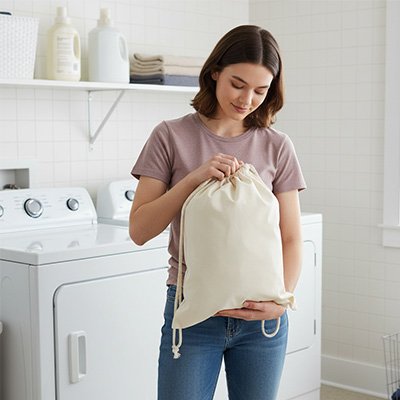 Sac à linge sale super grand, grande capacité, solide, avec cordon de serrage, réutilisable.