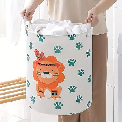 sac linge sale Panier linge motif lion avec poignee