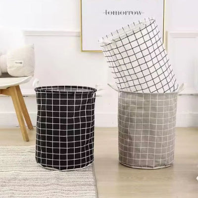 sac pour linge sale trois choix quadrillée noir gris blanc