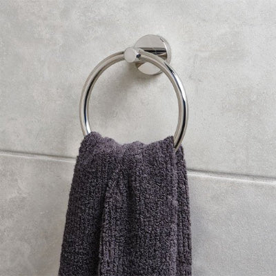 salle de bain Porte serviette anneau argenté acier inoxydable