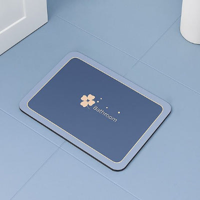 Tapis de bain antidérapant en Diatomite absorbant au contour bleu ciel 