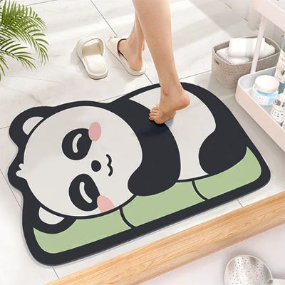 Tapis de bain mignon banda qui dort sur son bambou Super absorbant en diatomée