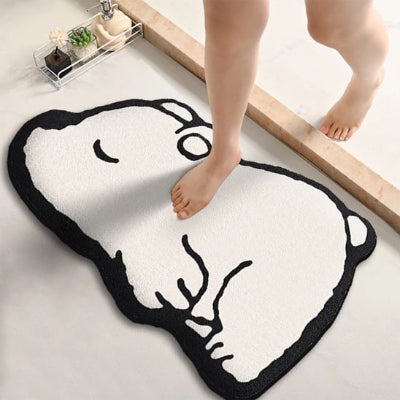 Tapis de bain tapis de pied antidérapant et résistant à la saleté petit ours blanc
