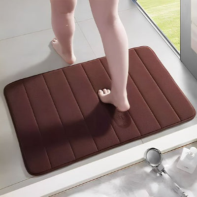 tapis de salle de bain antidérapant marron 