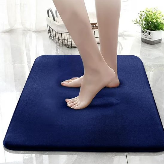 Tapis de salle de bain marine en velours super absorbant