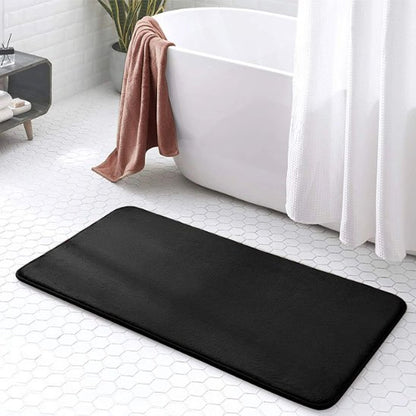 Tapis de salle de bain noir en velours super absorbant anti-Campan