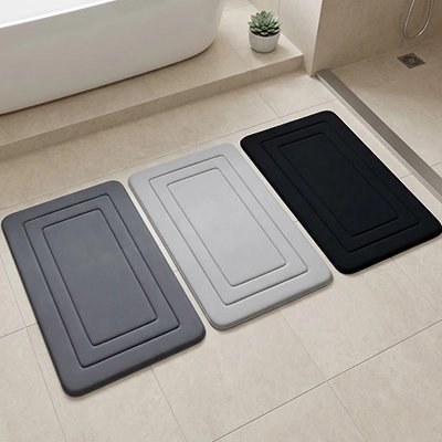 Tapis salle de bain Super doux et confortable en velours corail, uni gris, gris foncé ou noir