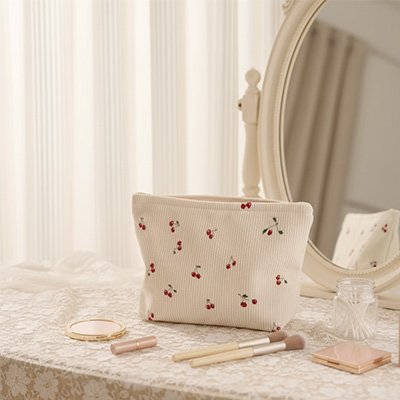 Trousse de toilette  de toilette et de maquillage motif cerisier
