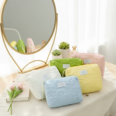 Trousse de toilette et de maquillage rose jaune bleu verte ou blanche