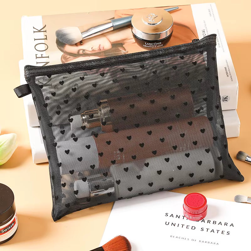 trousse de toilette femme a fermeture éclair noire